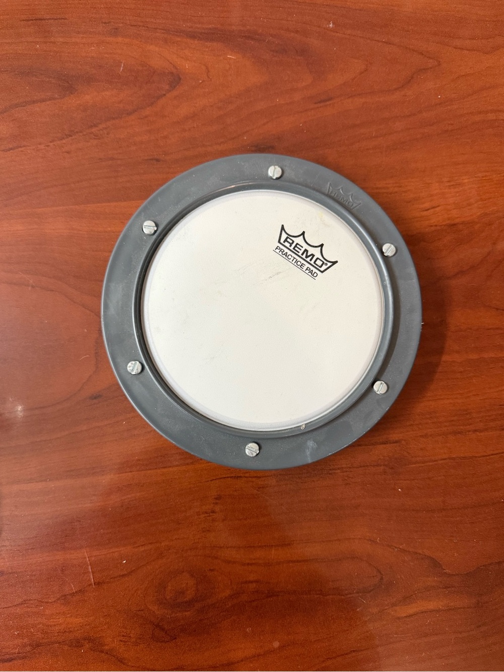 Remo White Practice Pad with Gray Rim
